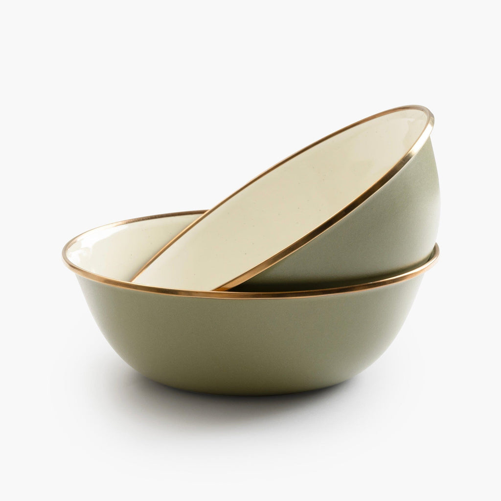Enamelware 2-Tone Dining Collection - Olive Drab