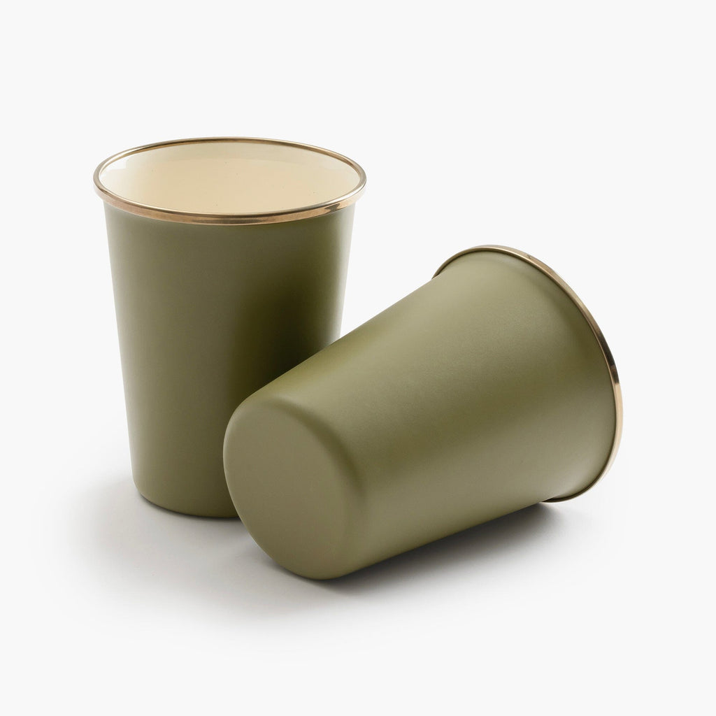 Enamelware 2-Tone Dining Collection - Olive Drab